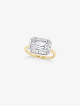 6.07ct East-West Emerald Cut Diamond Button Back Ring