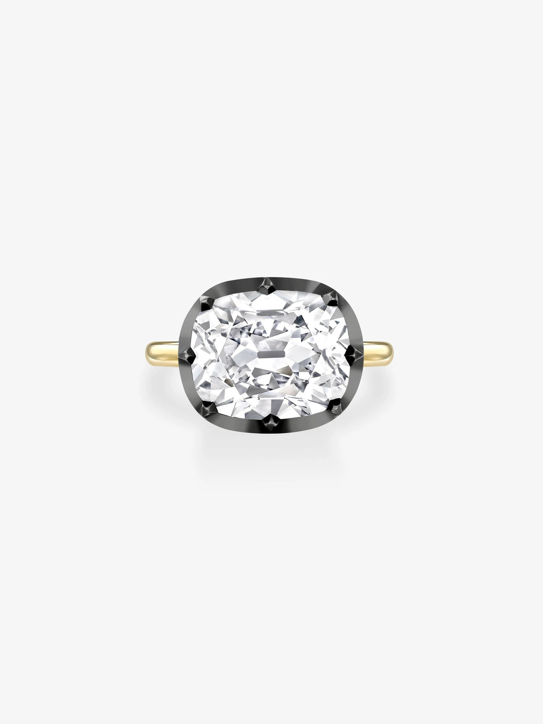 6.27ct East-West Cushion Diamond Button Back Ring  View 1