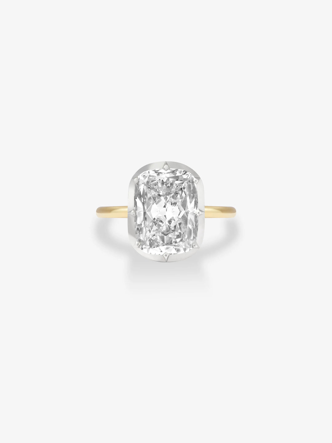 7.01ct Cushion Diamond Button Back Ring  View 1