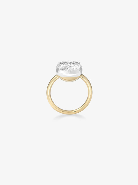 7.01ct Cushion Diamond Button Back Ring View 4