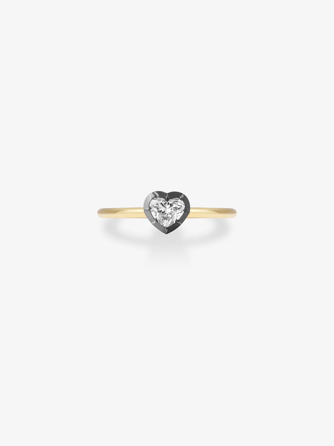 0.30ct Heart-Shaped Diamond & Blackened Gold Button Back Ring  View 1