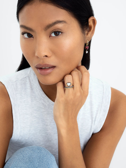 4.03ct Heart-Shaped Diamond Button Back Ring View 3