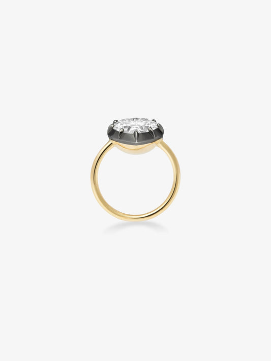 4.03ct Heart-Shaped Diamond Button Back Ring View 4