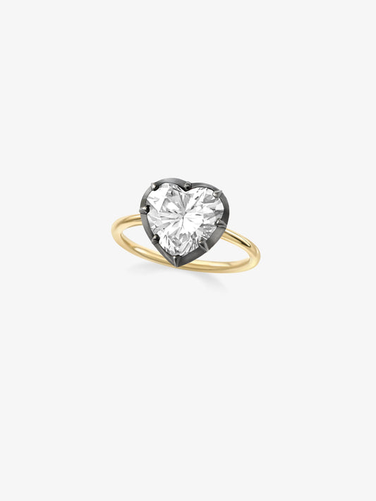 4.03ct Heart-Shaped Diamond Button Back Ring View 2