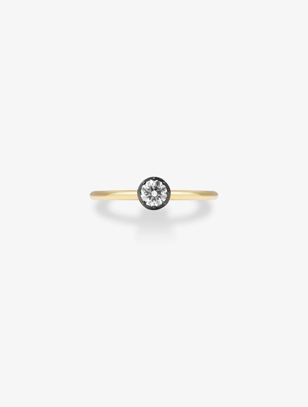 0.25ct Diamond & Blackened Gold Button Back Ring  View 1