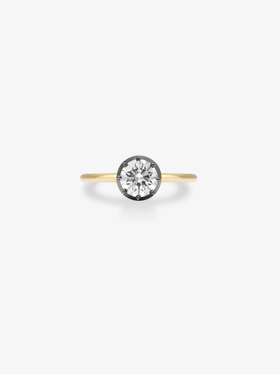 0.90ct Diamond & Blackened Gold Button Back Ring  View 1