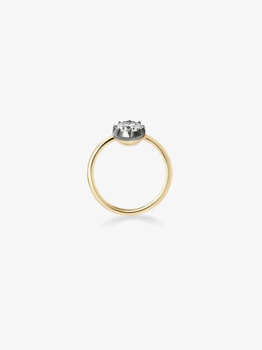 0.90ct Diamond & Blackened Gold Button Back Ring View 4