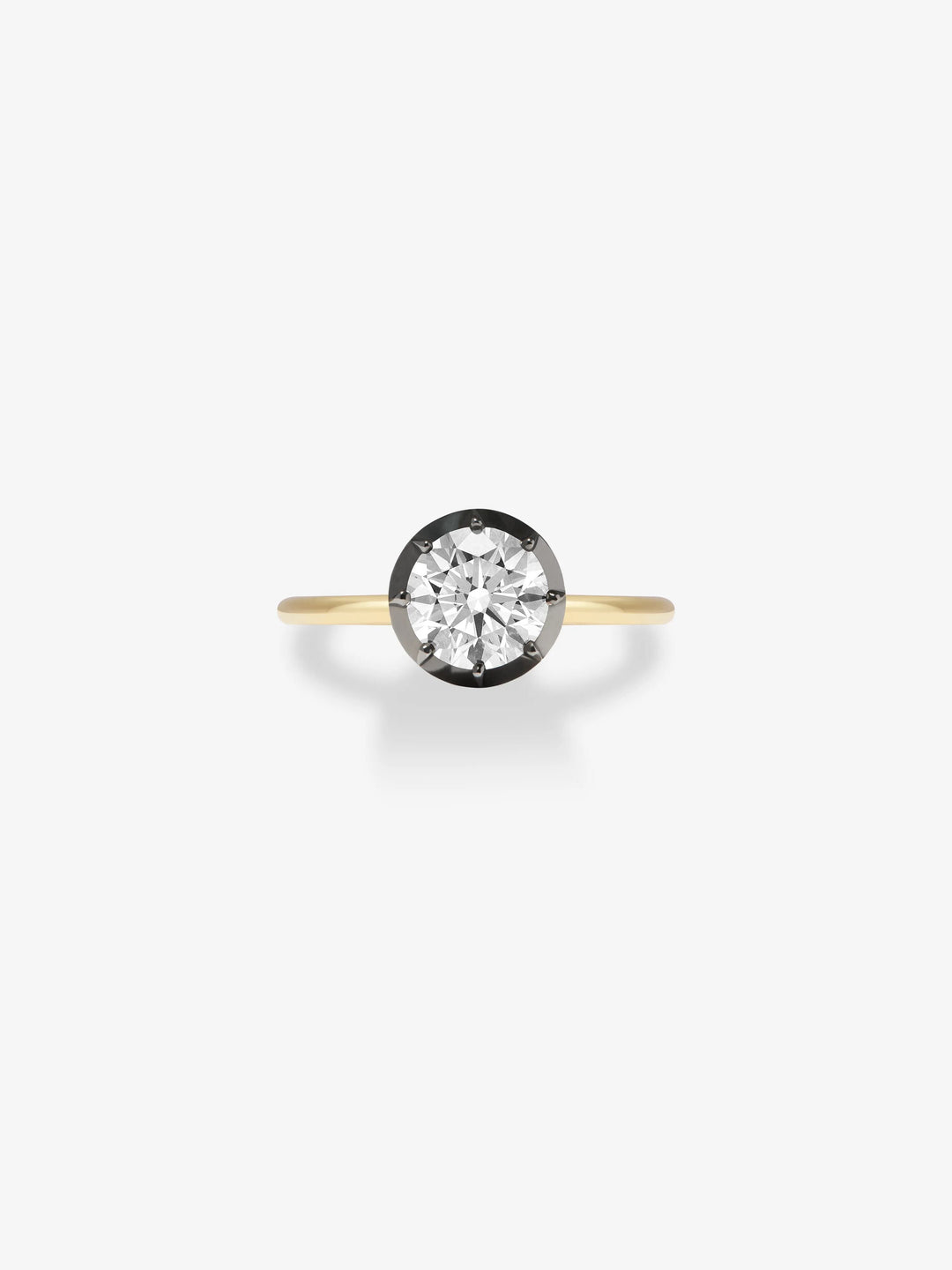 1.50ct Diamond & Blackened Gold Button Back Ring  View 1
