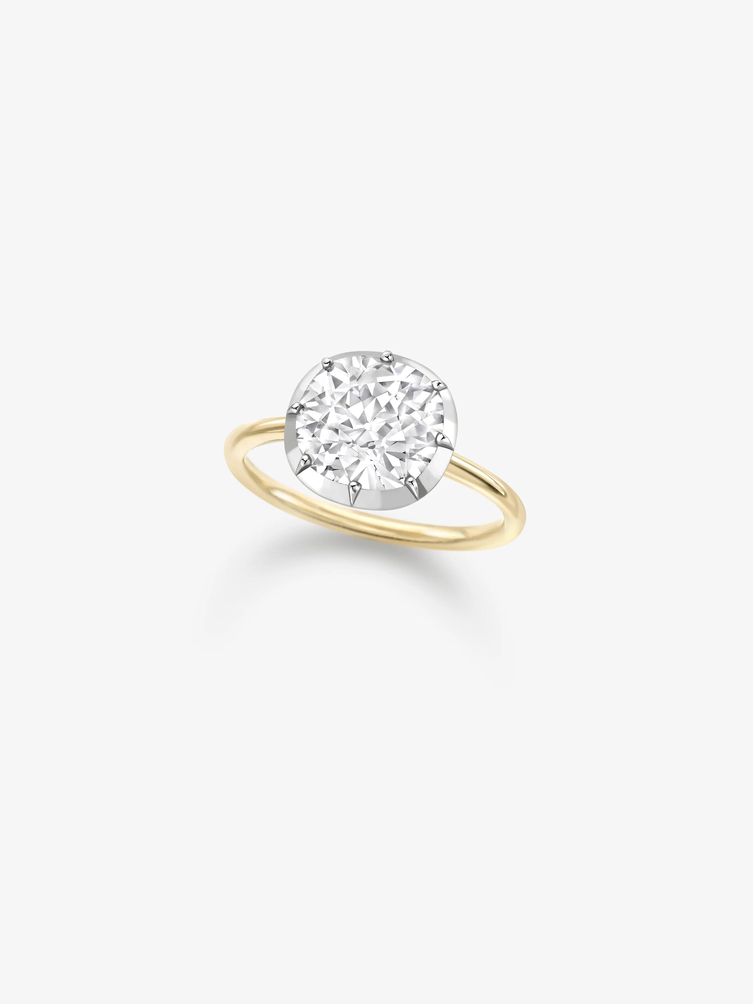 3.01ct East-West Old Mine Diamond Button Back Ring View 2