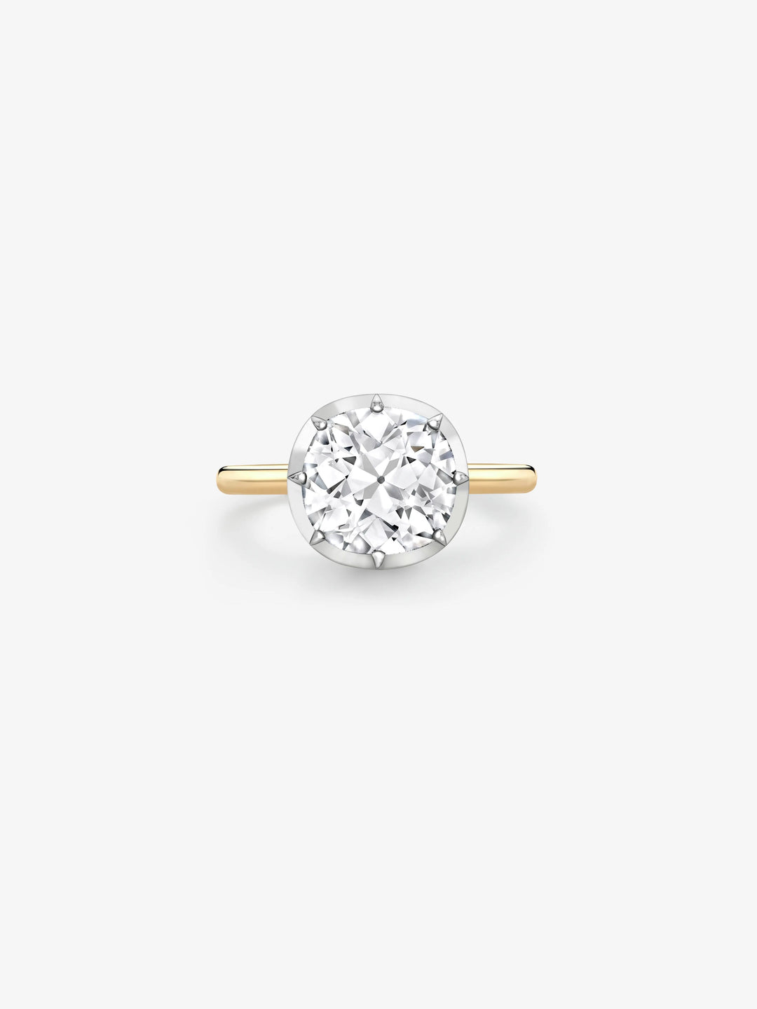 3.01ct East-West Old Mine Diamond Button Back Ring  View 1