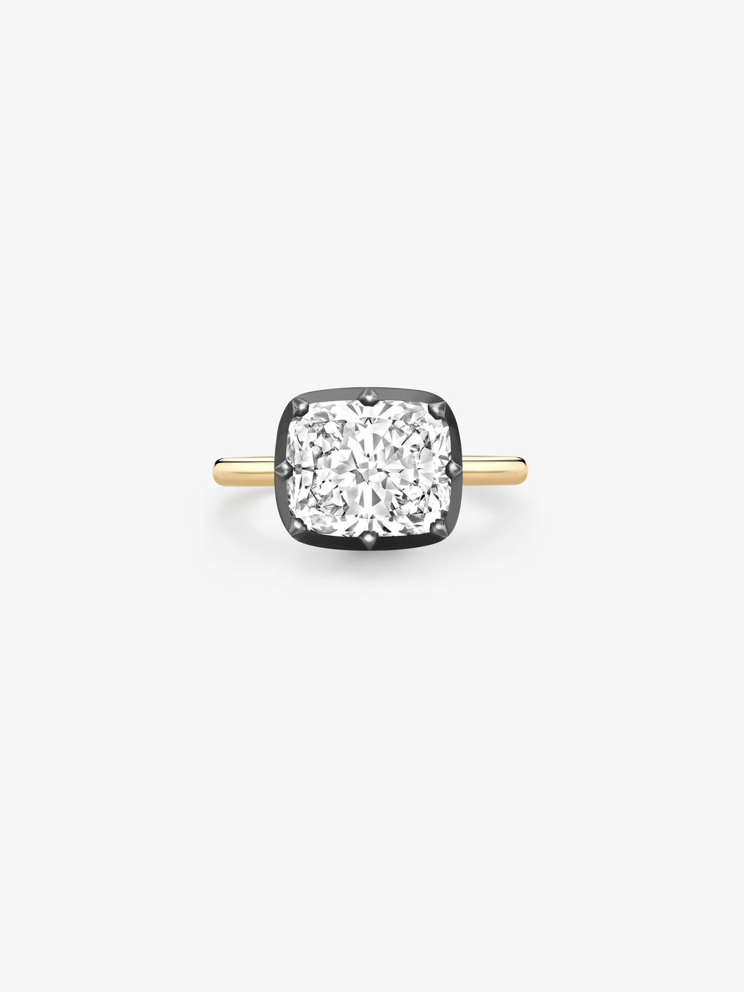4.58ct East-West Cushion Diamond Button Back Ring  View 1
