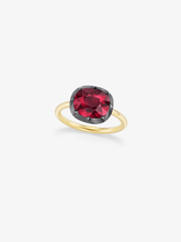 4.06ct East-West Cushion Ruby Button Back Ring