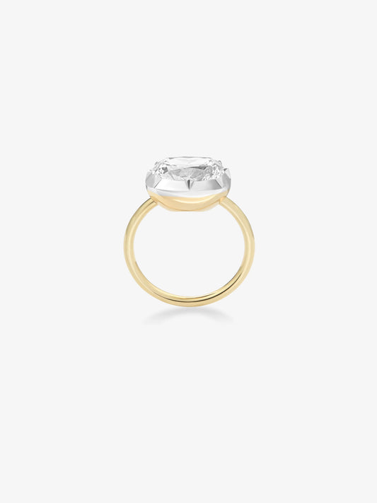5.02ct East-West Cushion Diamond Button Back Ring View 4