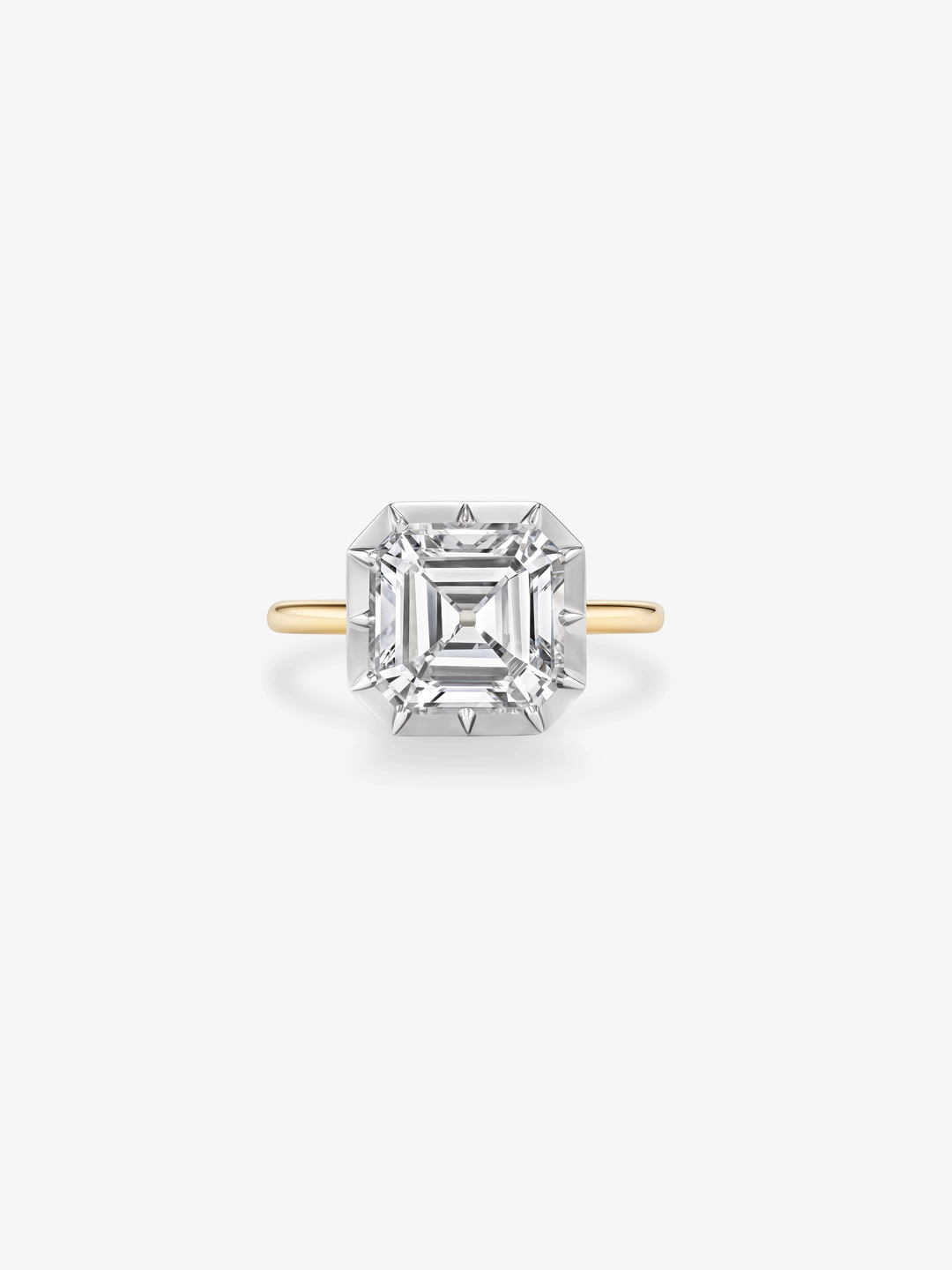4.16ct East-West Emerald Cut Diamond Button Back Ring  View 1