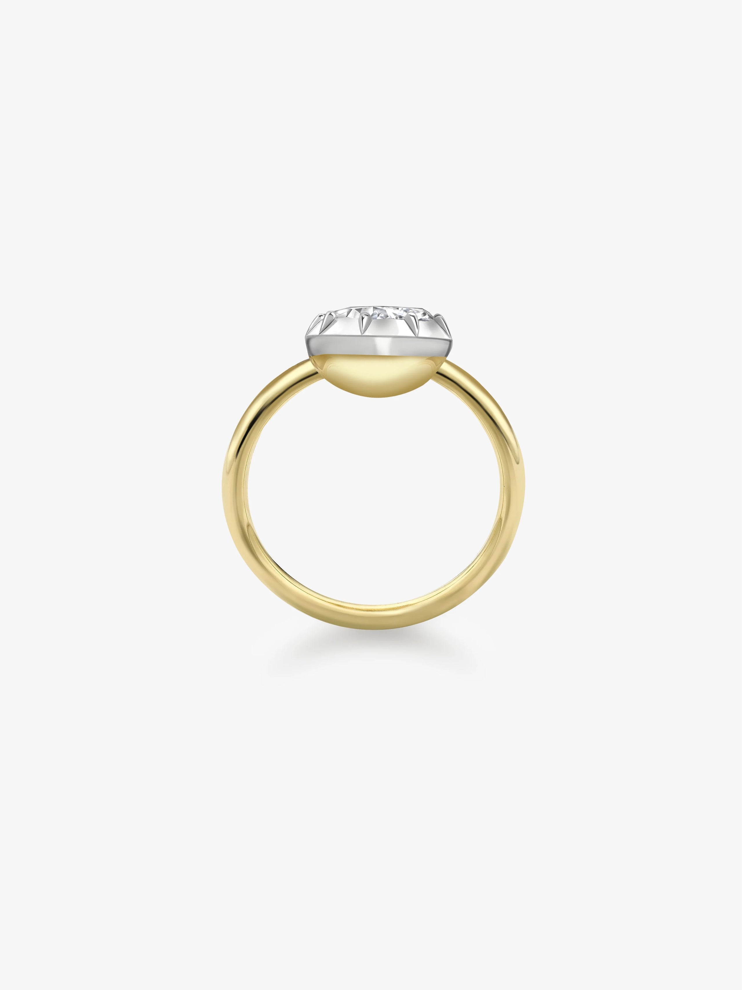 2.72ct Tilted Pear Diamond Button Back Ring View 4
