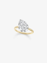 2.72ct Tilted Pear Diamond Button Back Ring