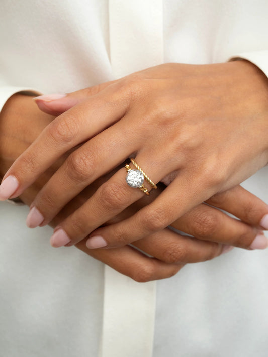 Georgian Loop 1.37ct Diamond Ring View 3