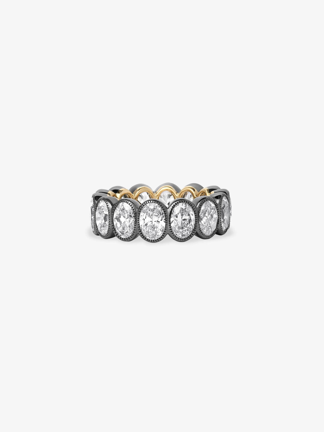 Oval Diamond Millegrain Eternity Band  View 1