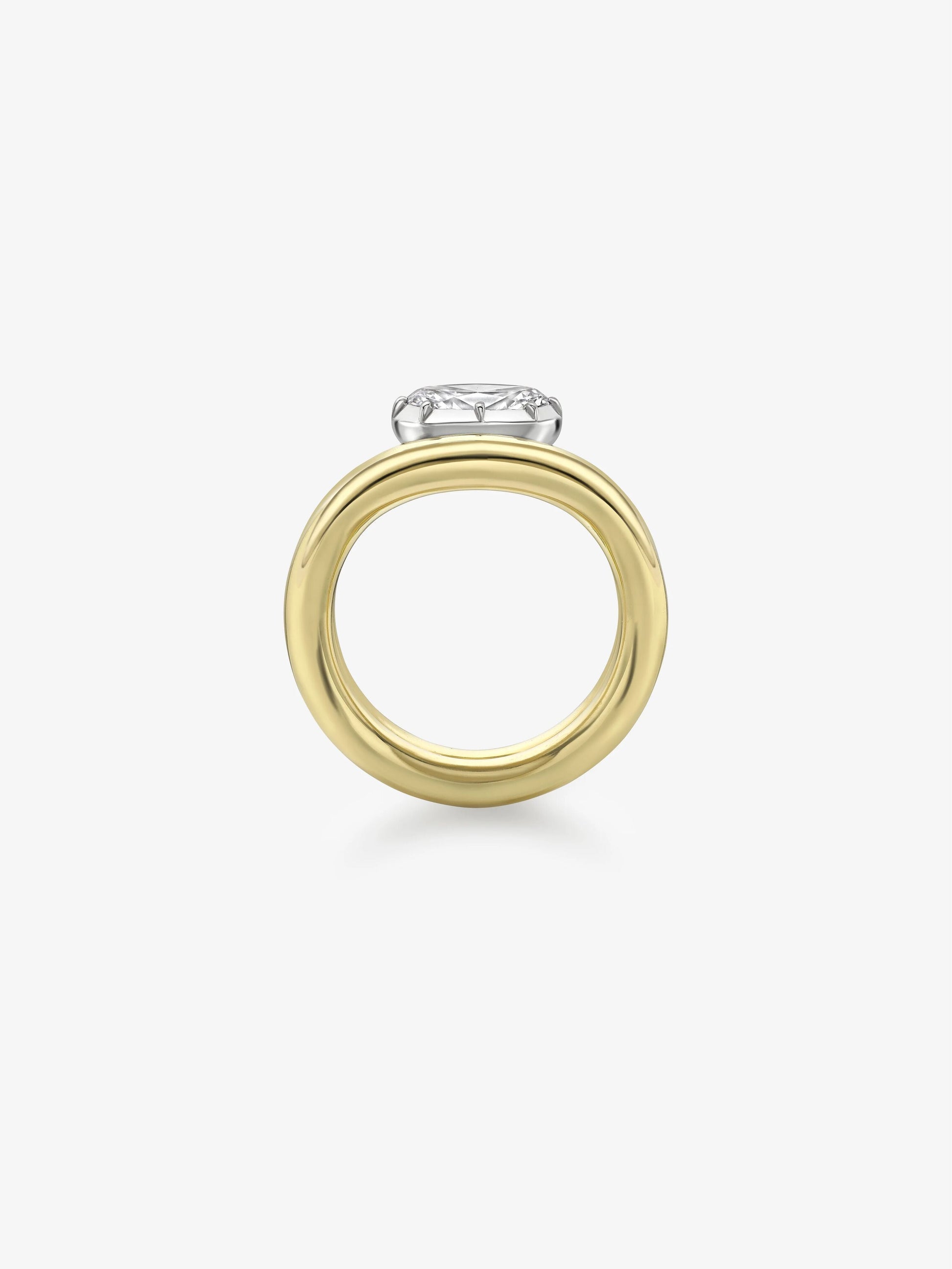 Oval Wave Diamond Ring View 4