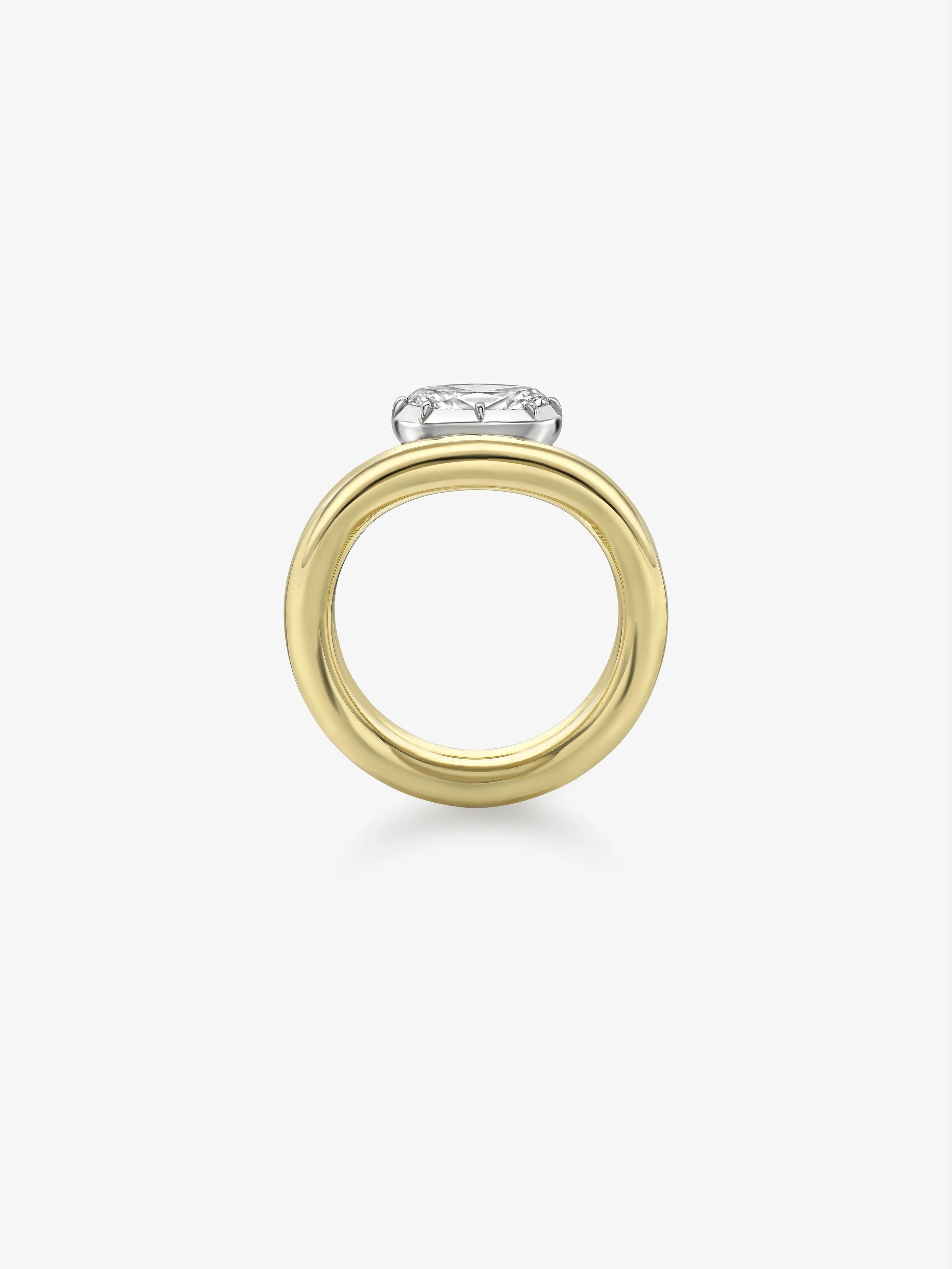 Oval Wave Diamond Ring View 4