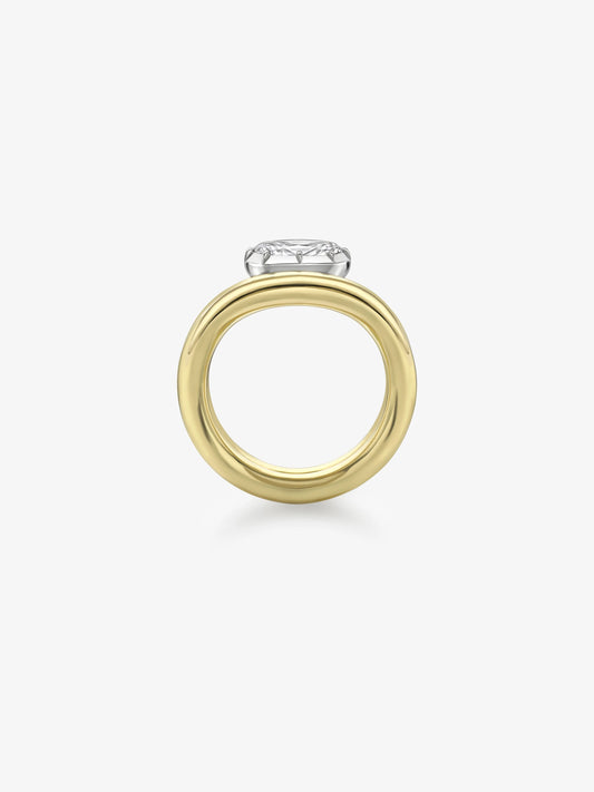 Oval Wave Diamond Ring View 4