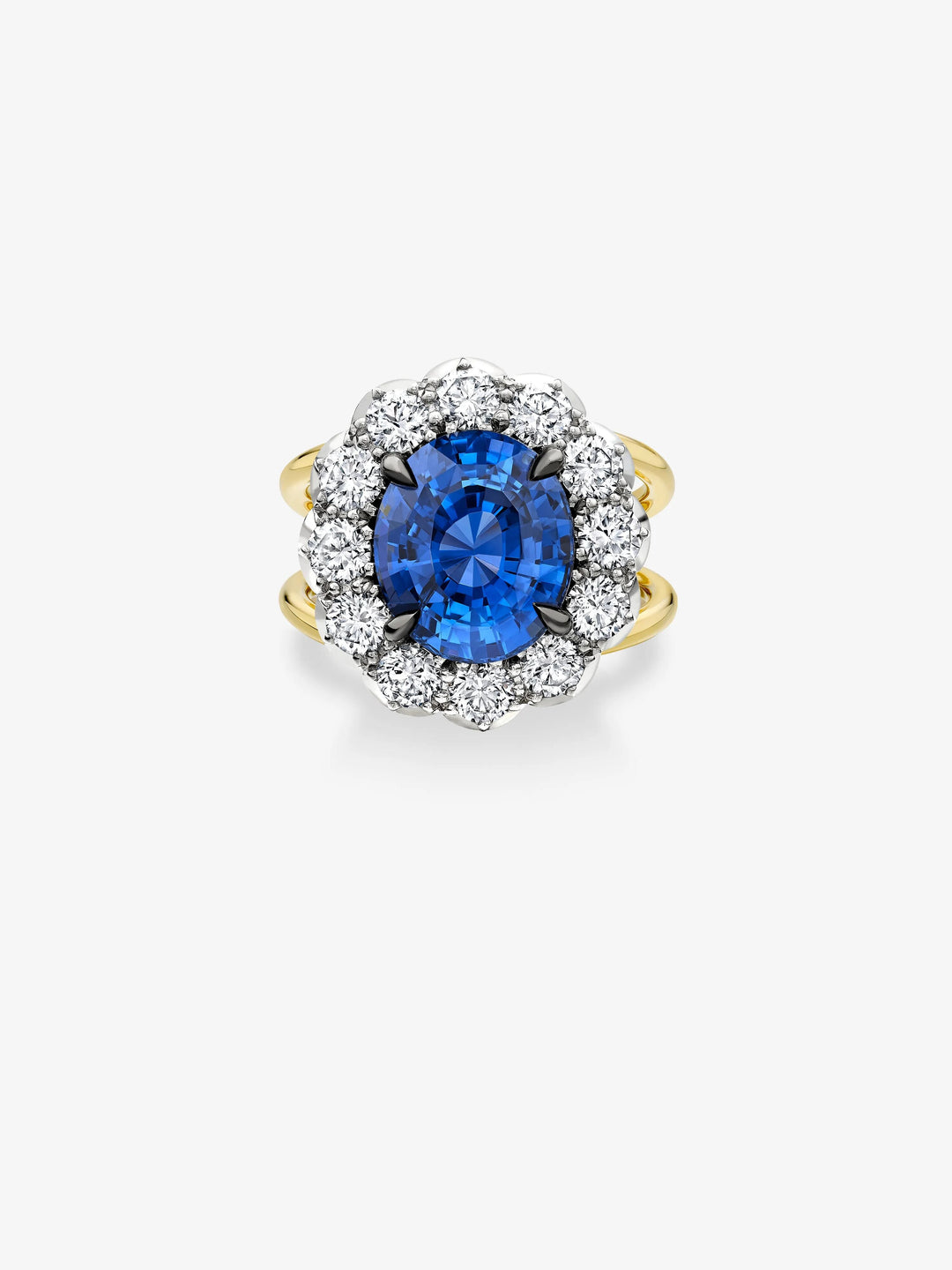 5.20ct Oval Sapphire & Diamond Halo Daisy Ring  View 1