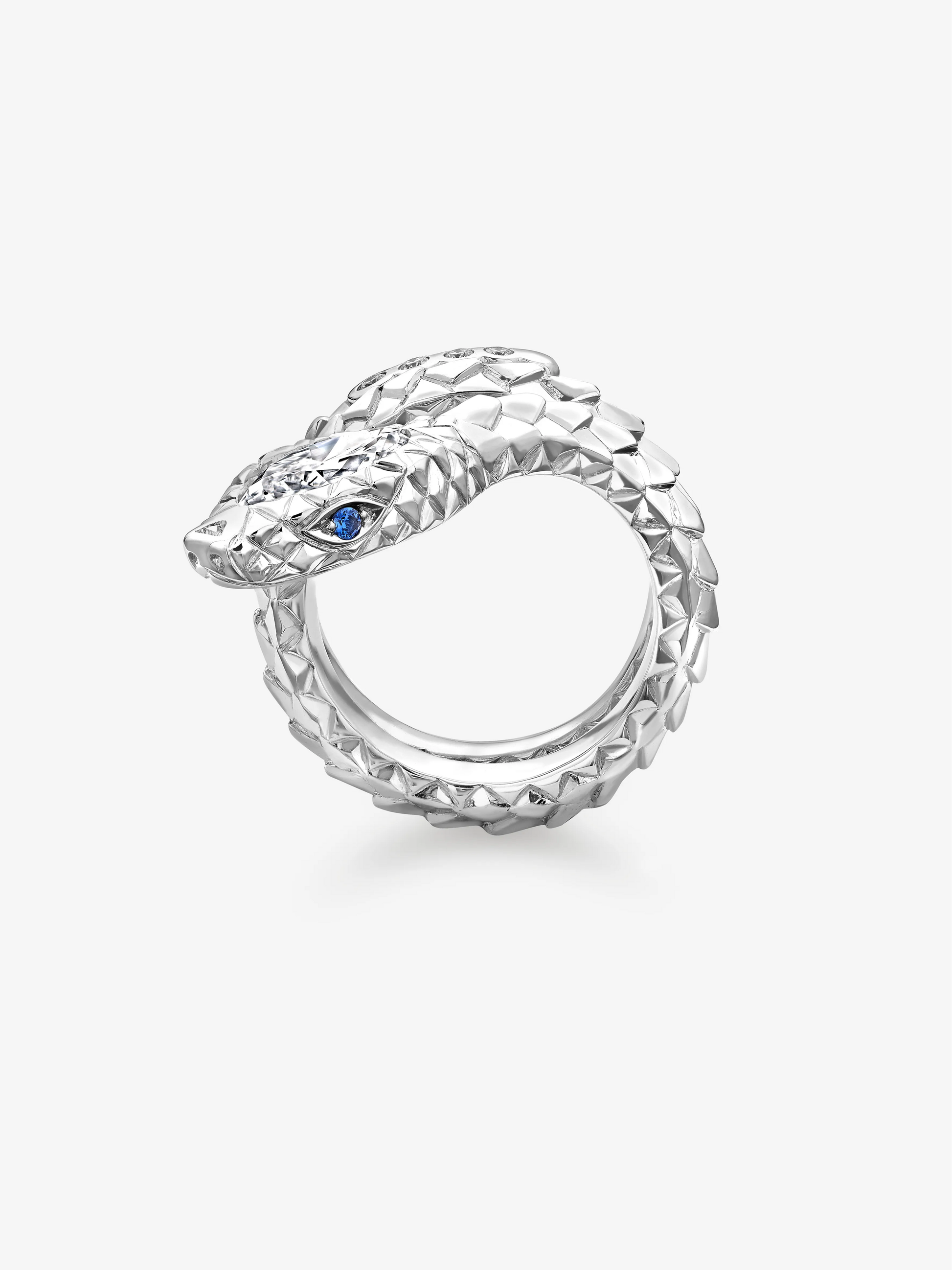 0.90ct Diamond White Gold Snake Ring View 3