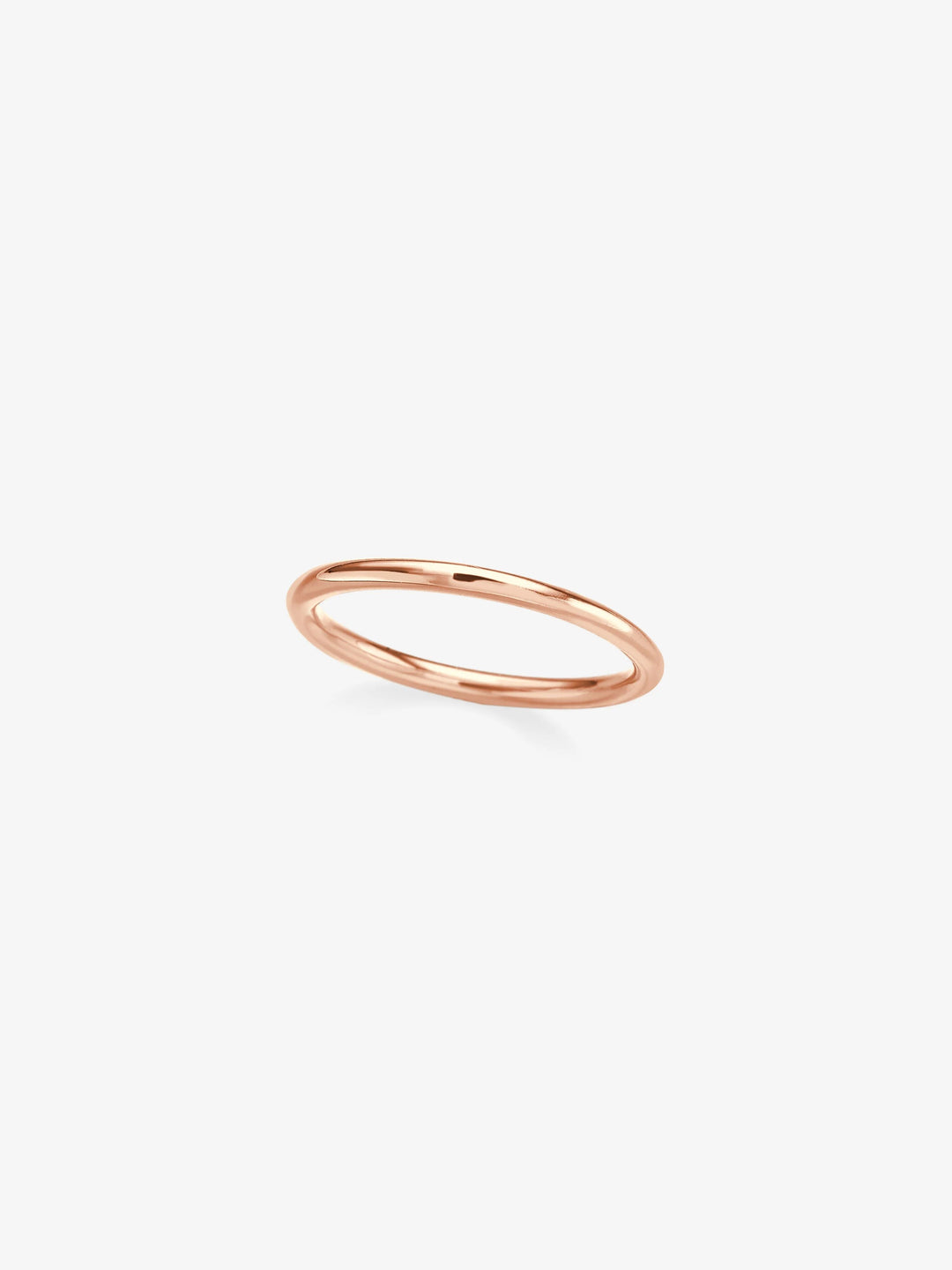 Round Wire Fine Rose Gold Band  View 1