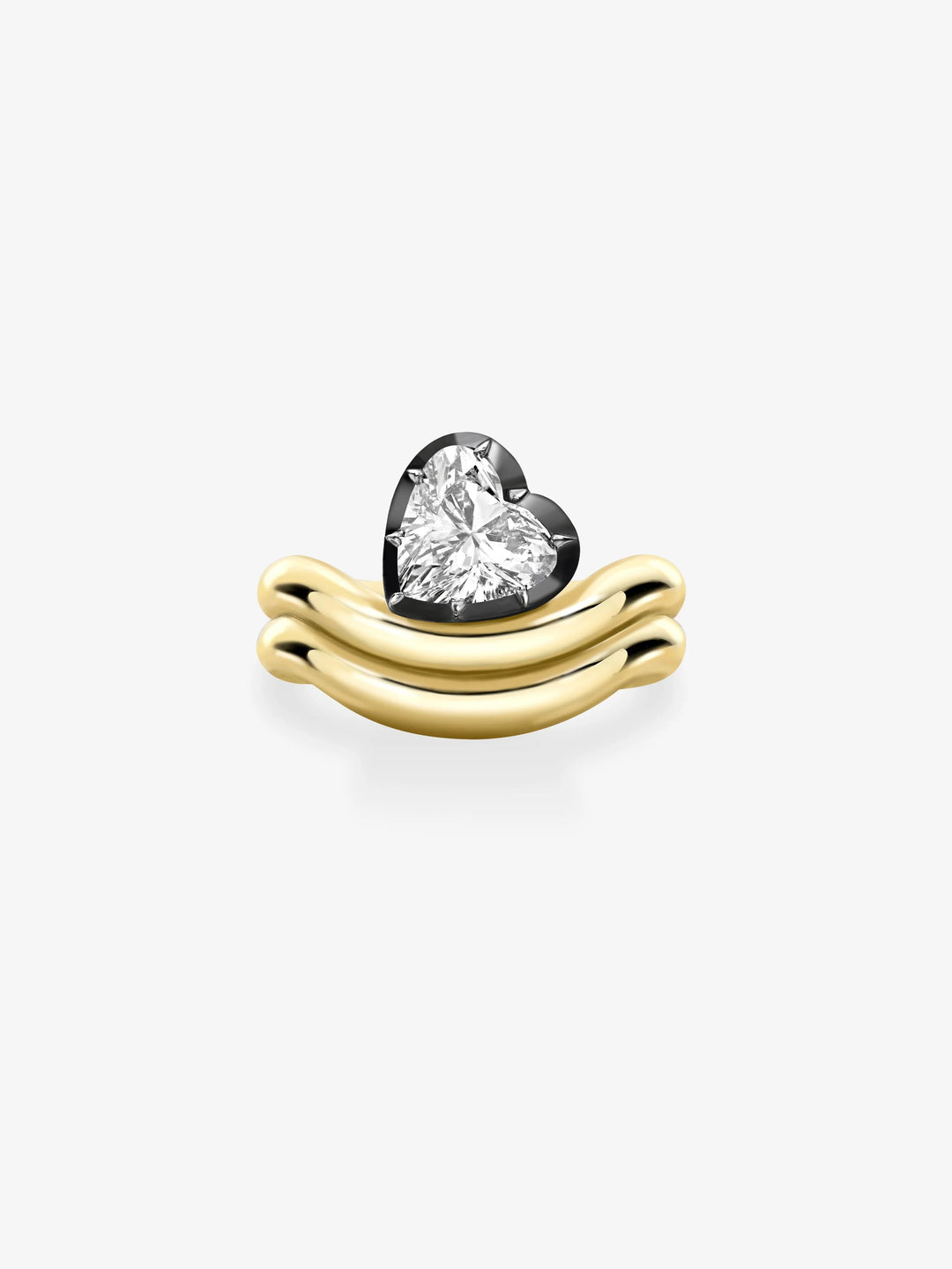 1.54ct Tilted Heart-Shaped Diamond Wave Ring  View 1