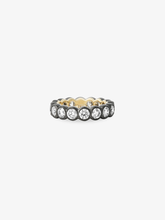 Small Round Diamond Millegrain Eternity Band View 2