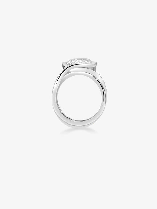 7.13ct Ribbon Cushion Diamond Ring View 3