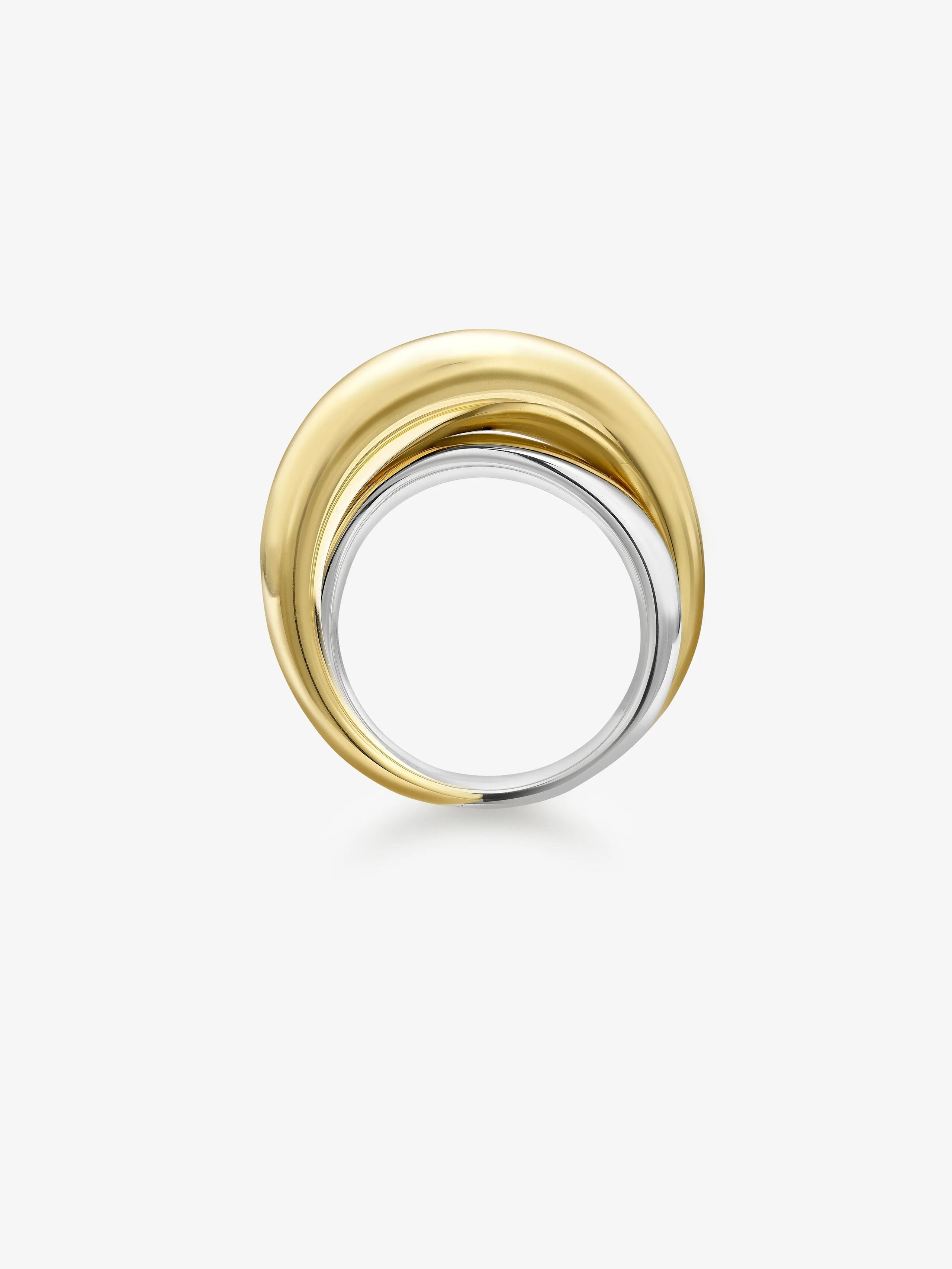 Rush Hour White & Yellow Gold Double Take Ring View 4