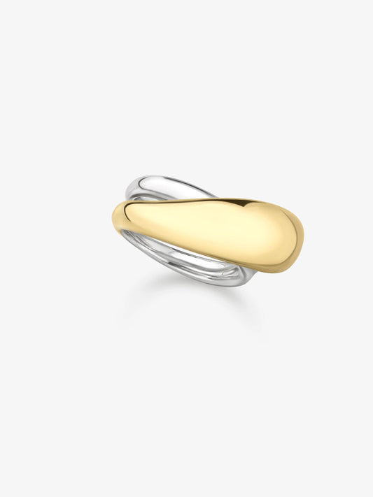 Rush Hour White & Yellow Gold Double Take Ring View 2
