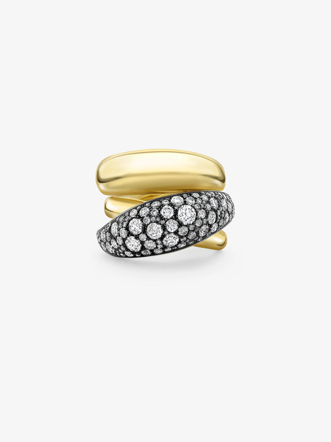 Rush Hour Diamond & Yellow Gold Triple Take Ring  View 1