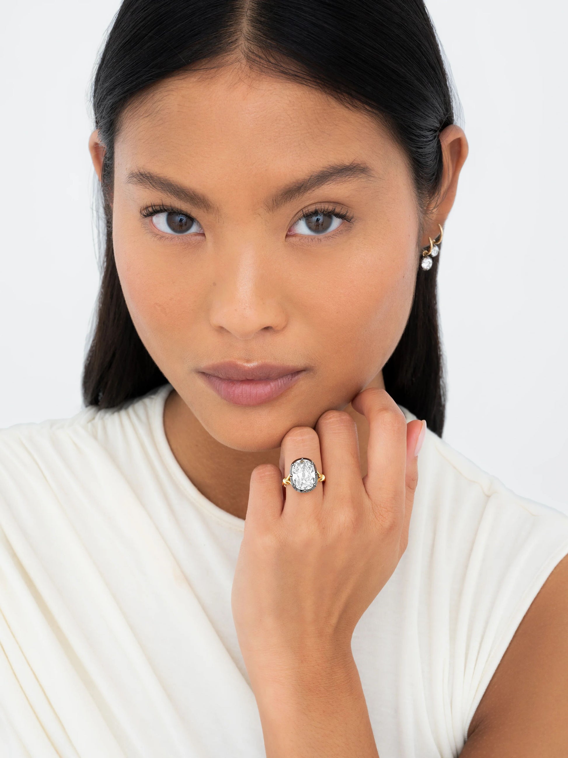 Georgian Loop 6.08ct Cushion Diamond Ring View 3