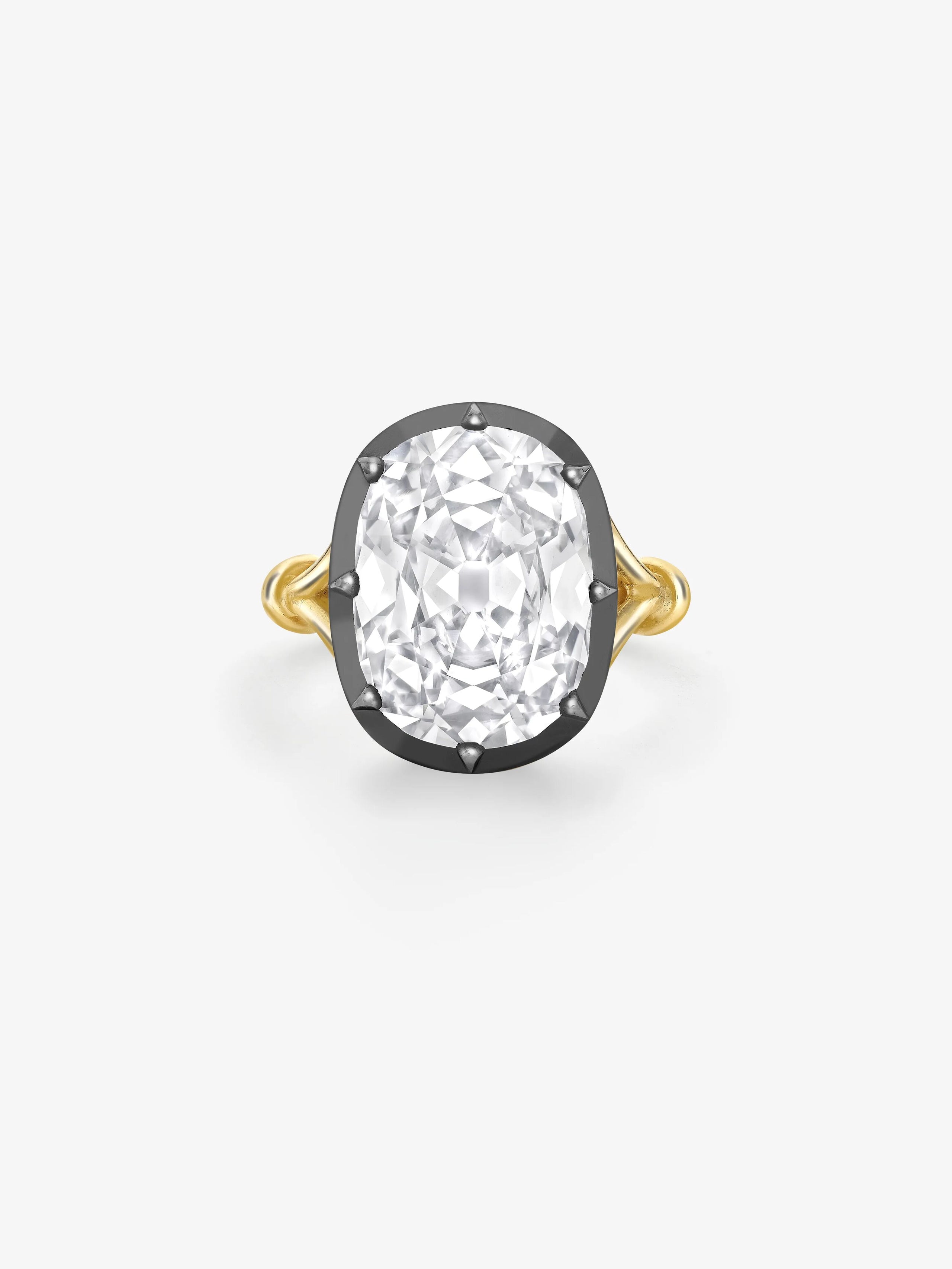 Georgian Loop 6.08ct Cushion Diamond Ring View 1