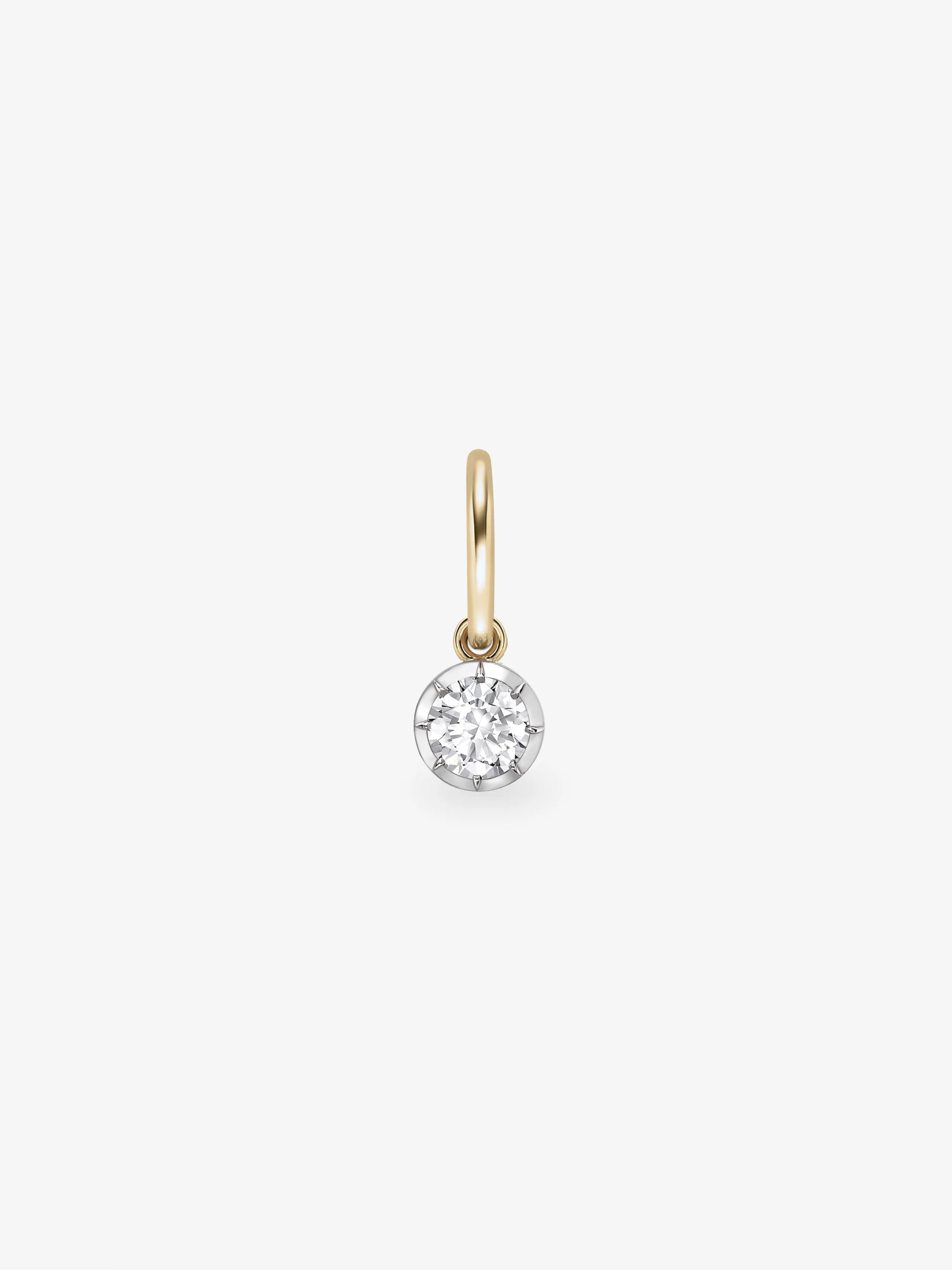 0.70ct Diamond & White Gold Single Gypset Hoop Earring View 1