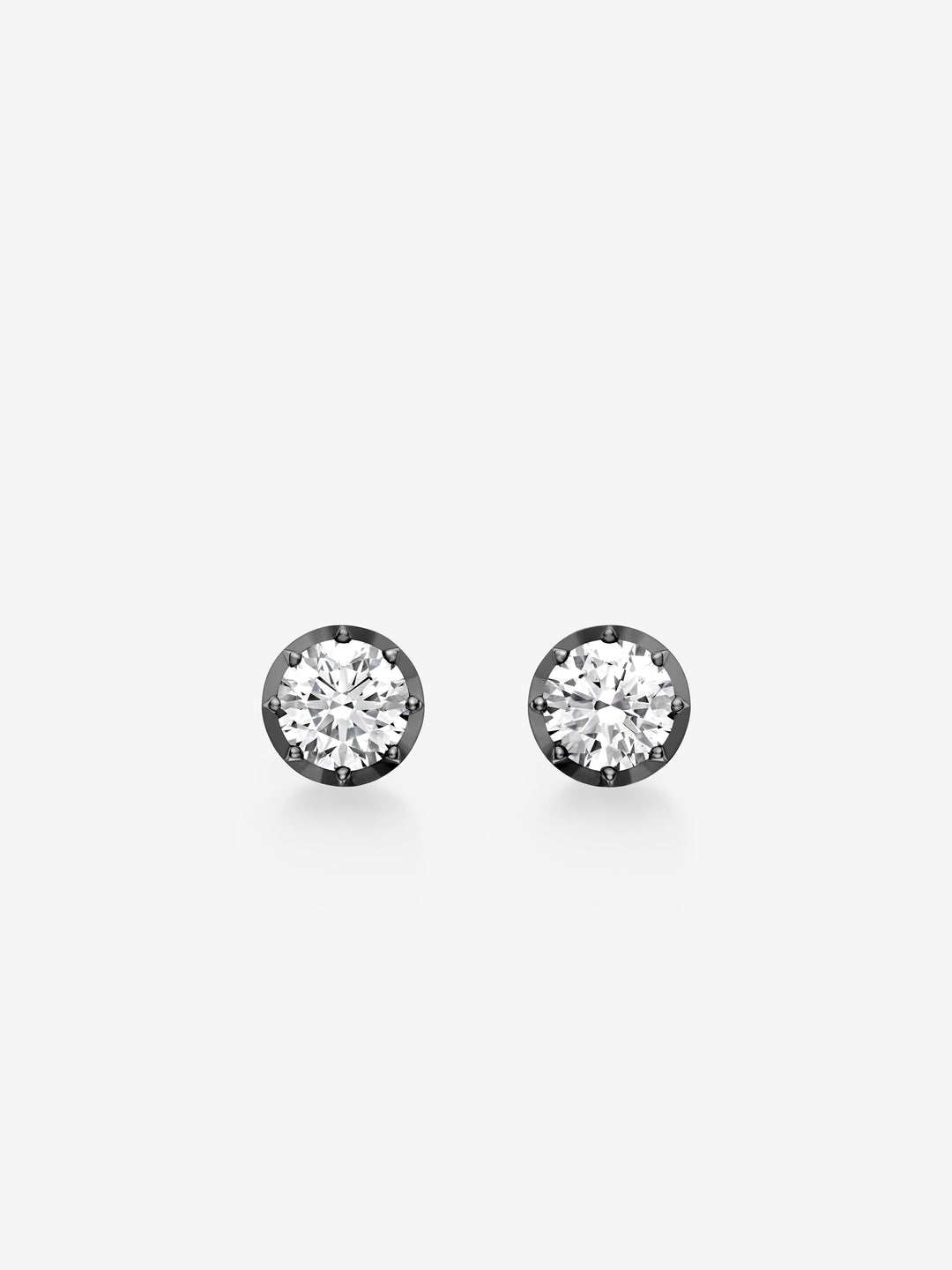 2ct Diamond & Blackened Gold Stud Earrings  View 1