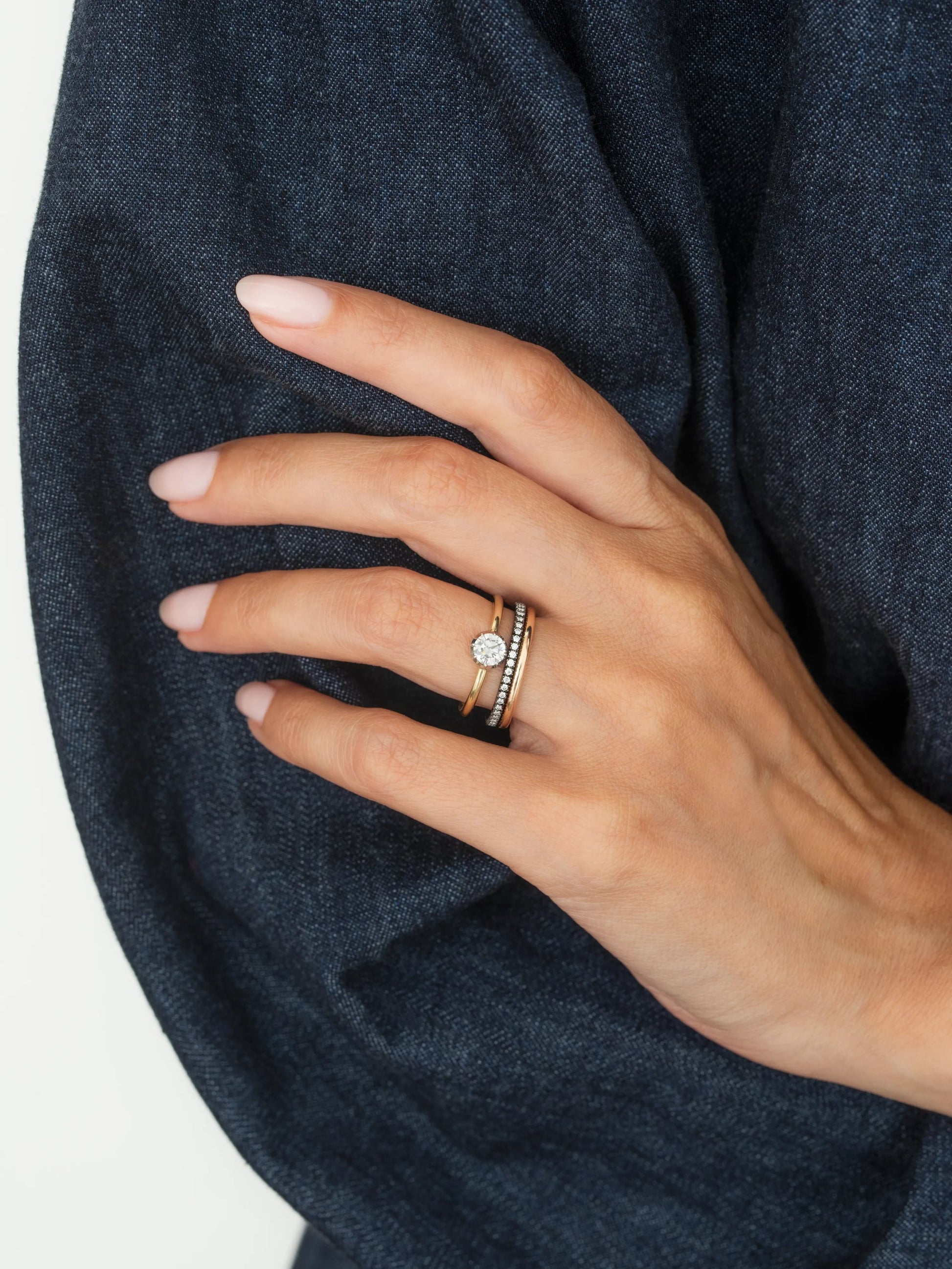 0.50ct Diamond & White Gold Button Back Ring View 3
