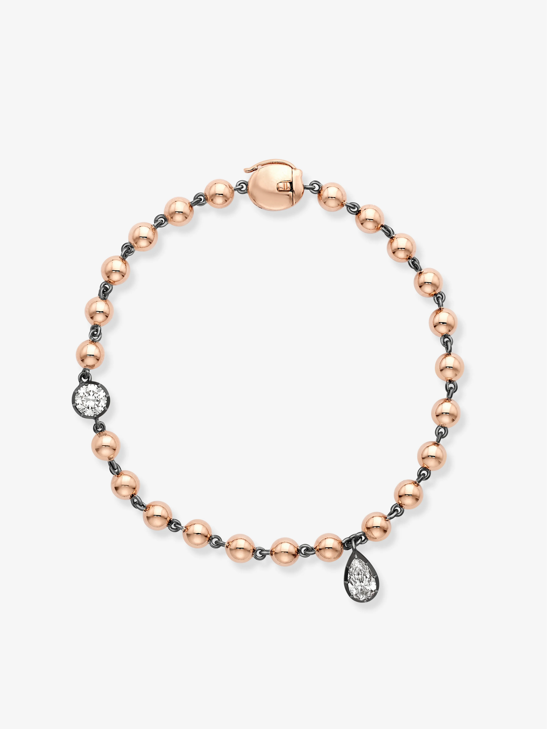 Ball n Chain Rose Gold Multi Diamond Bracelet  View 1