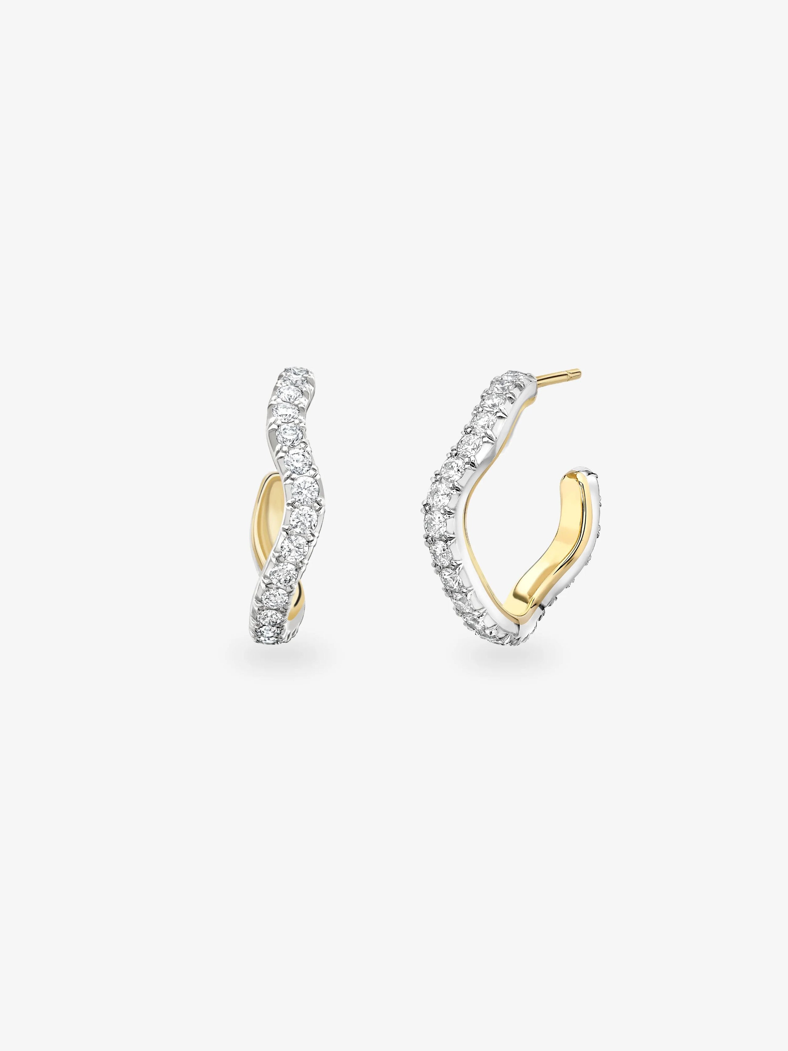 Carmela Diamond & White Gold Spaghetti Hoop Earrings View 2