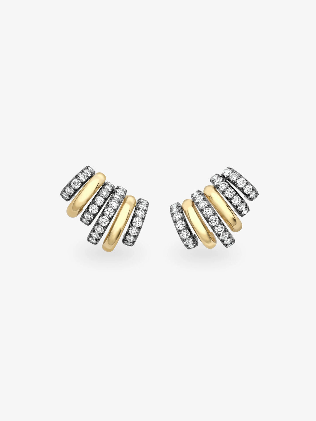 Carmela Diamond & Blackened Gold Spaghettio Earrings  View 1