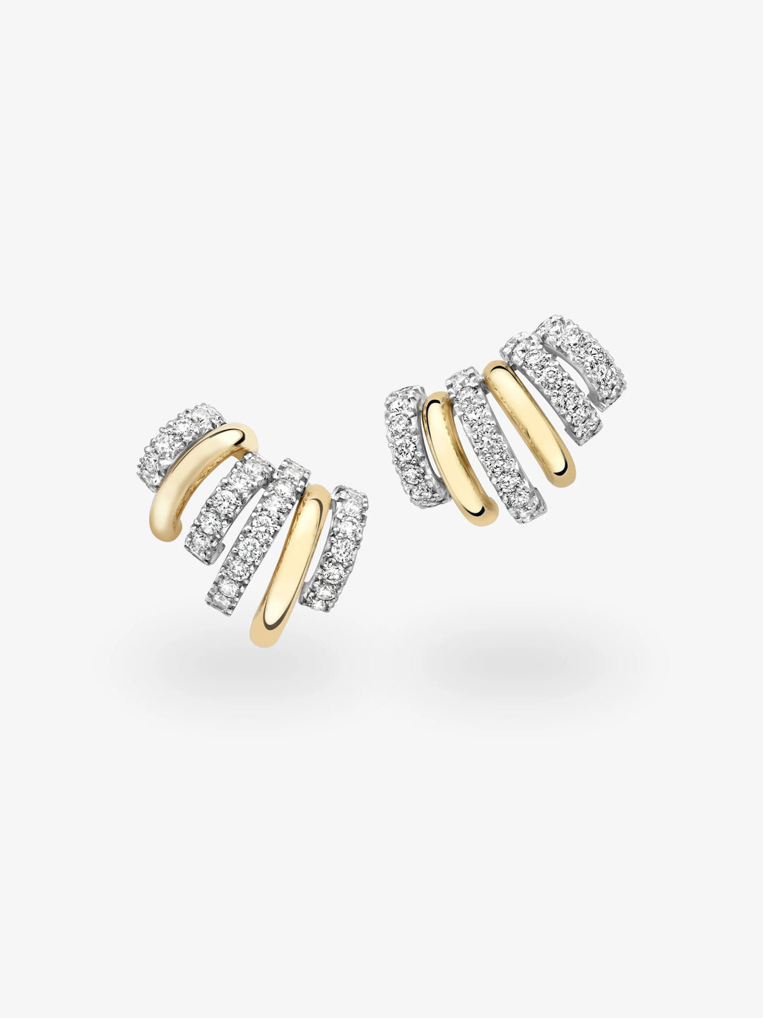 Carmela Diamond & Gold Spaghettio Earrings  View 1