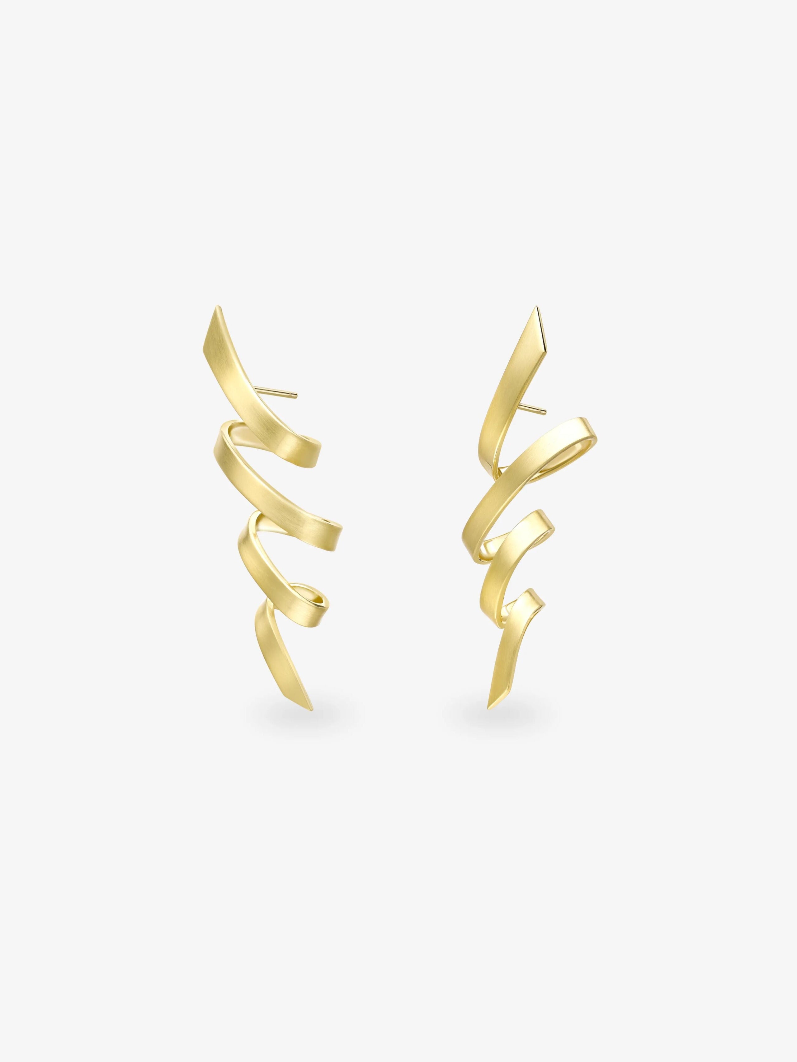 Carmela Gold Tagliatelle Earrings View 2