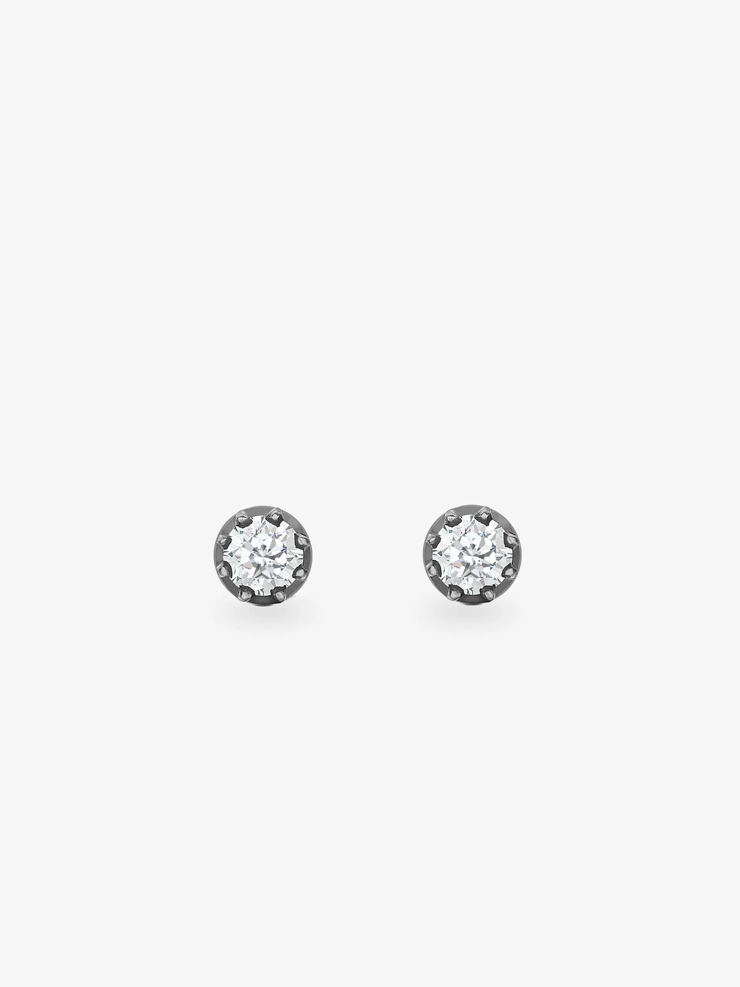 0.20ct Diamond & Blackened Gold Stud Earrings 
