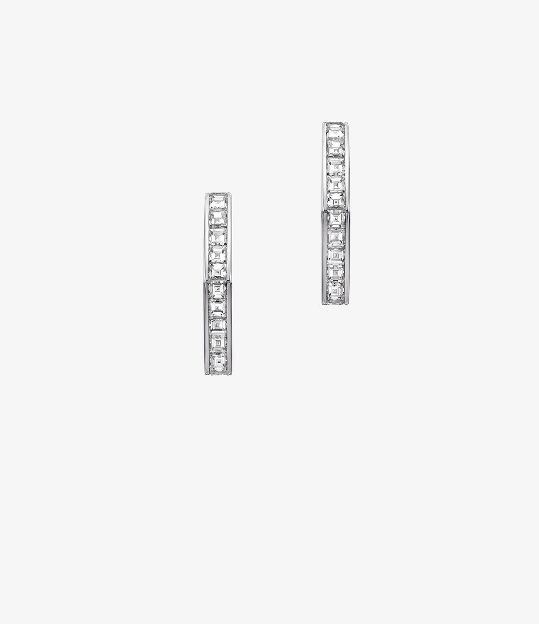 Hex Diamond Hoop Earrings  View 1