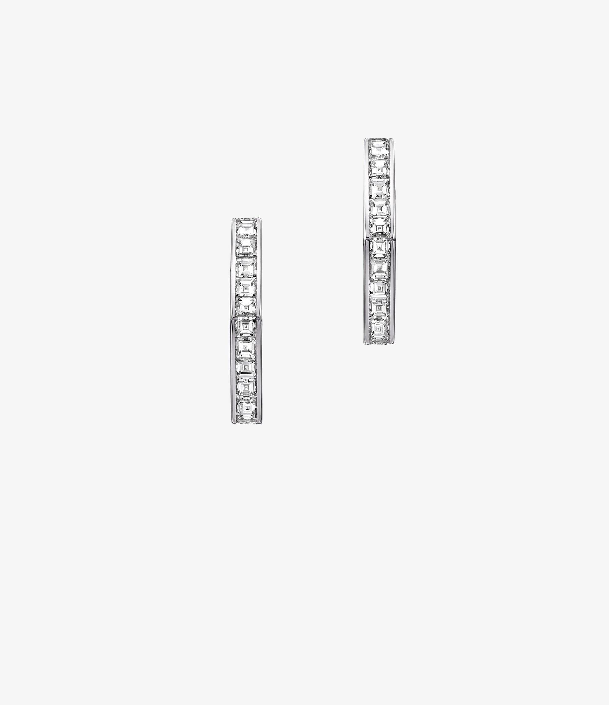 Hex Diamond Hoop Earrings View 1