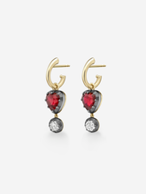 0.80ct Heart-Shaped Ruby & Diamond Gyspet Hoop Earrings