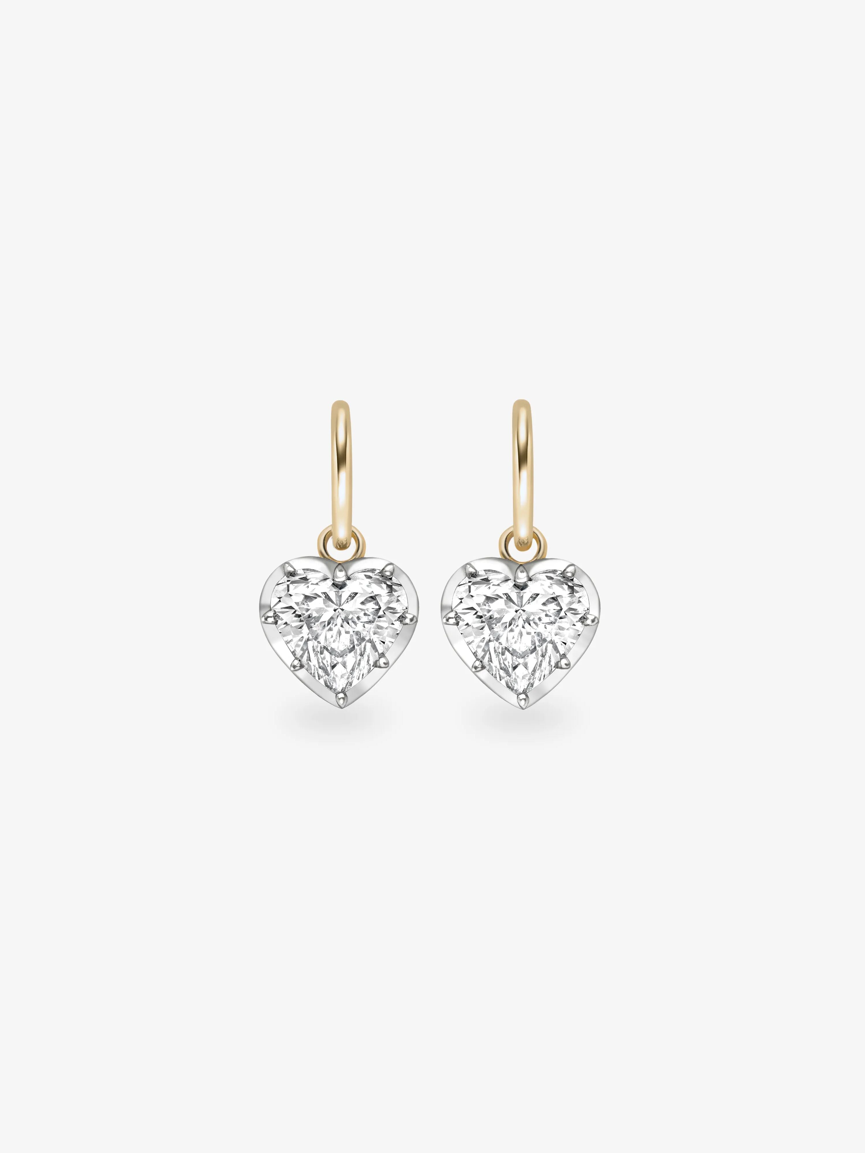 principessa bianco diamante orecchini a forma di cuore (0.55 principessa bianco diamante orecchini a forma di cuore (0.55
