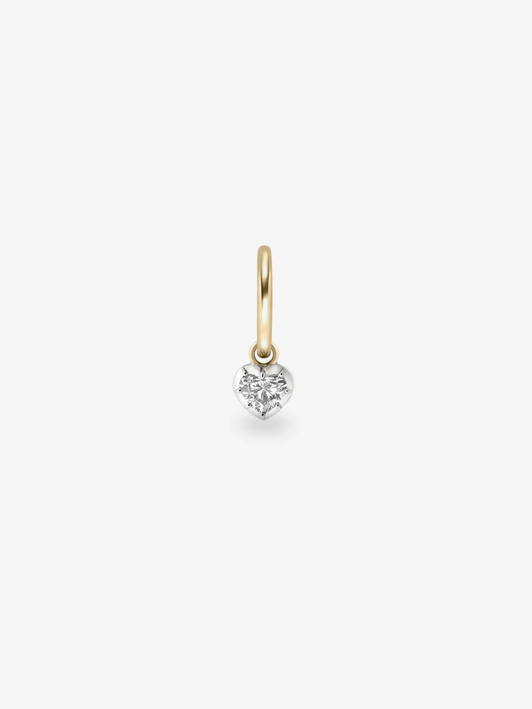 0.30ct Heart-Shaped Diamond & White Gold Single Gypset Hoop Earring  View 1